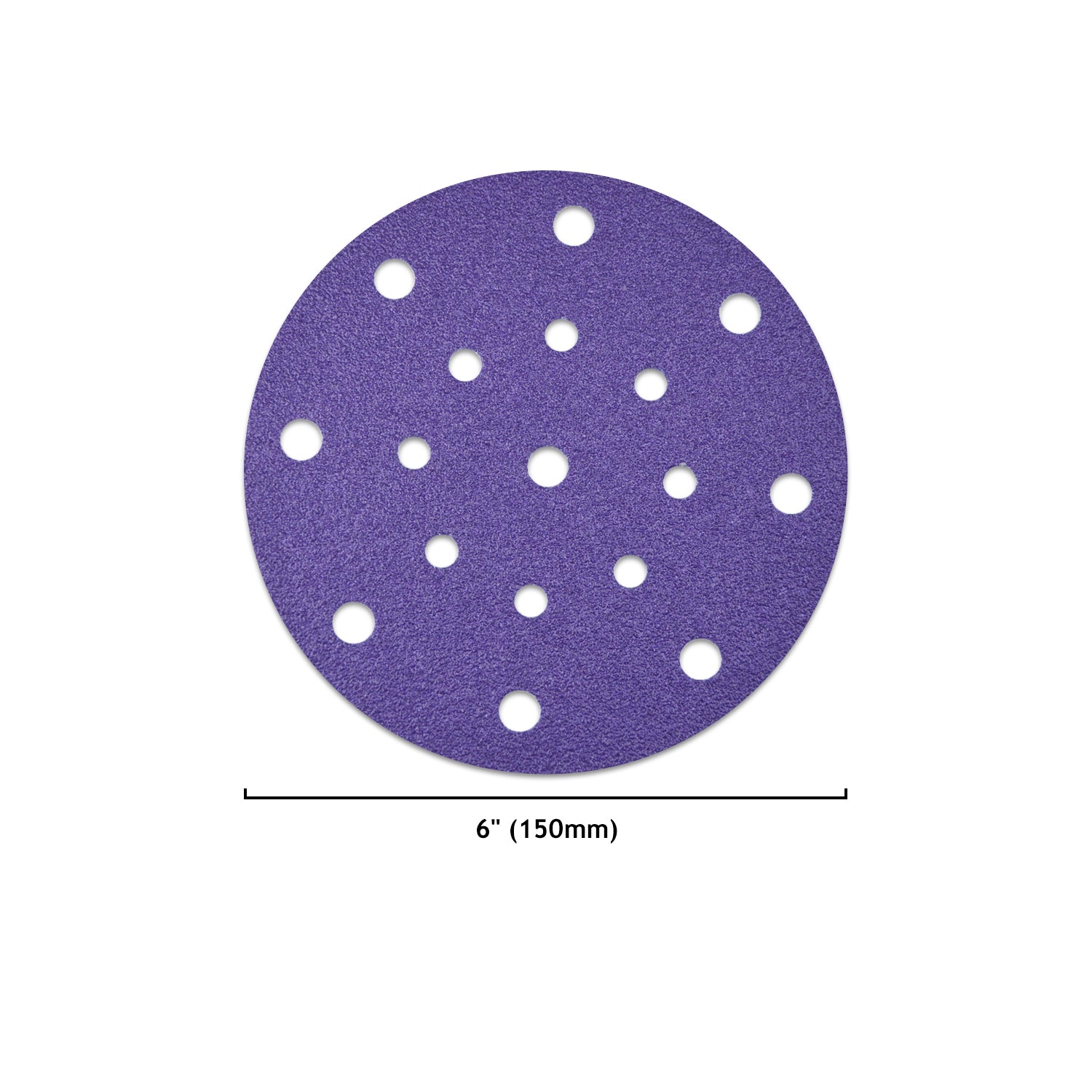 6 inch 17 holes purple hook & loop sanding discs