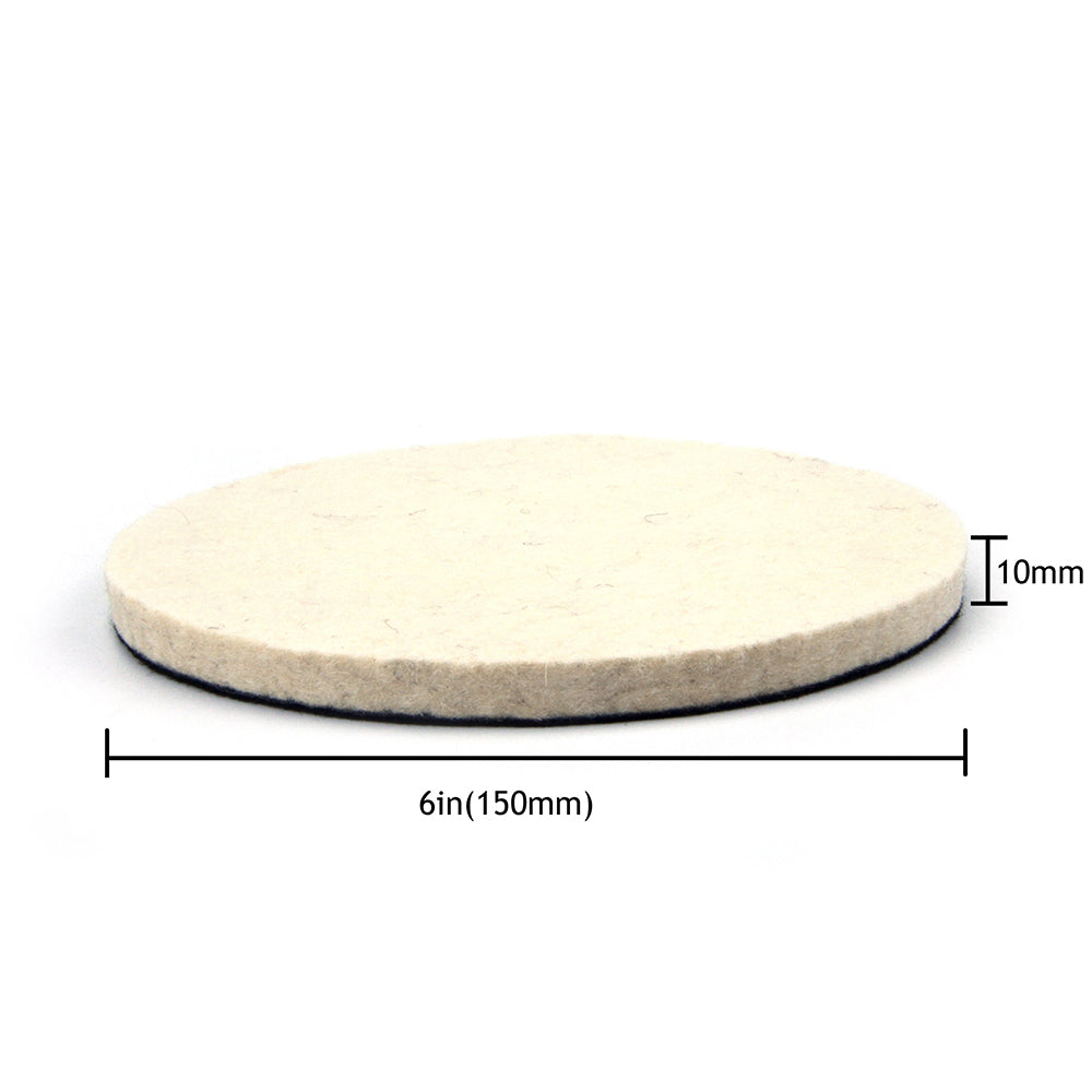 6" (150mm) Velcro Polishing Woolen Felt Discs