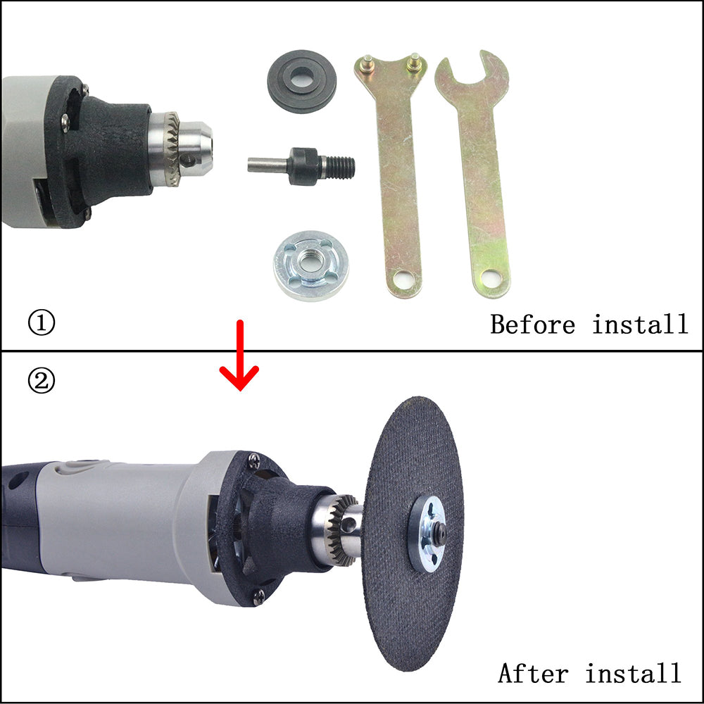 6mm Shank Die Grinder Convert To Angle Grinder Power Tool Accessories, 5 pcs Set
