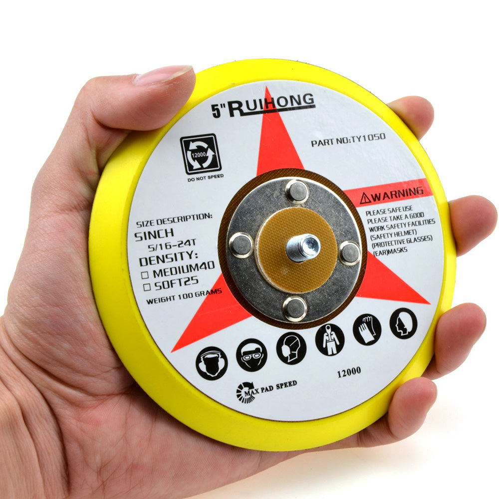 5" (125mm) x 5/16-24 Male Hook & Loop Back-up Sanding Pads