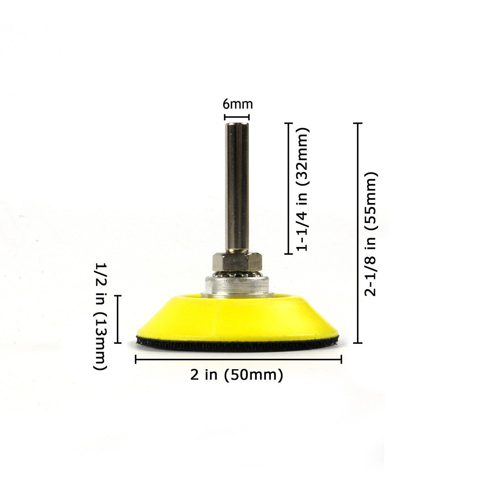 2" (50mm) x 6mm Shank Hook & Loop Back-up Sanding Pads