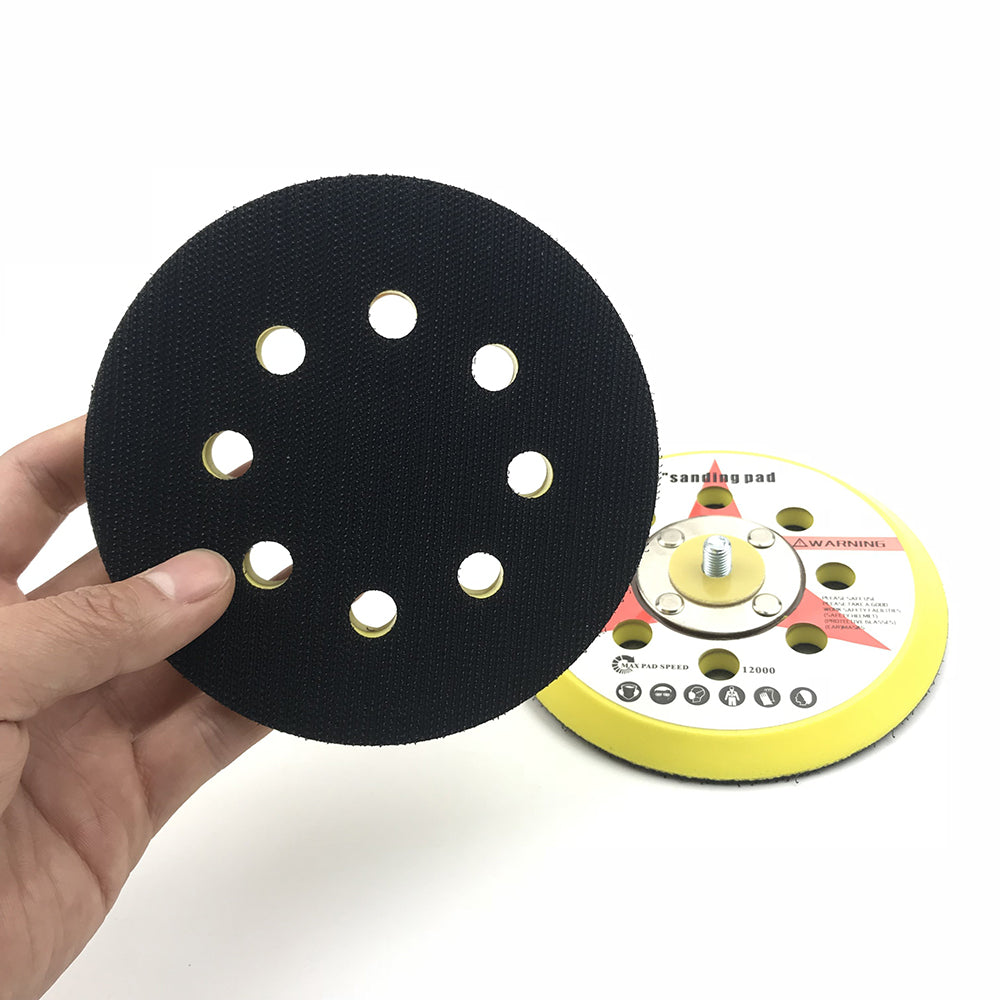 5" (125mm) x 5/16-24 Male 8 Holes Hook & Loop Back-up Sanding Pads