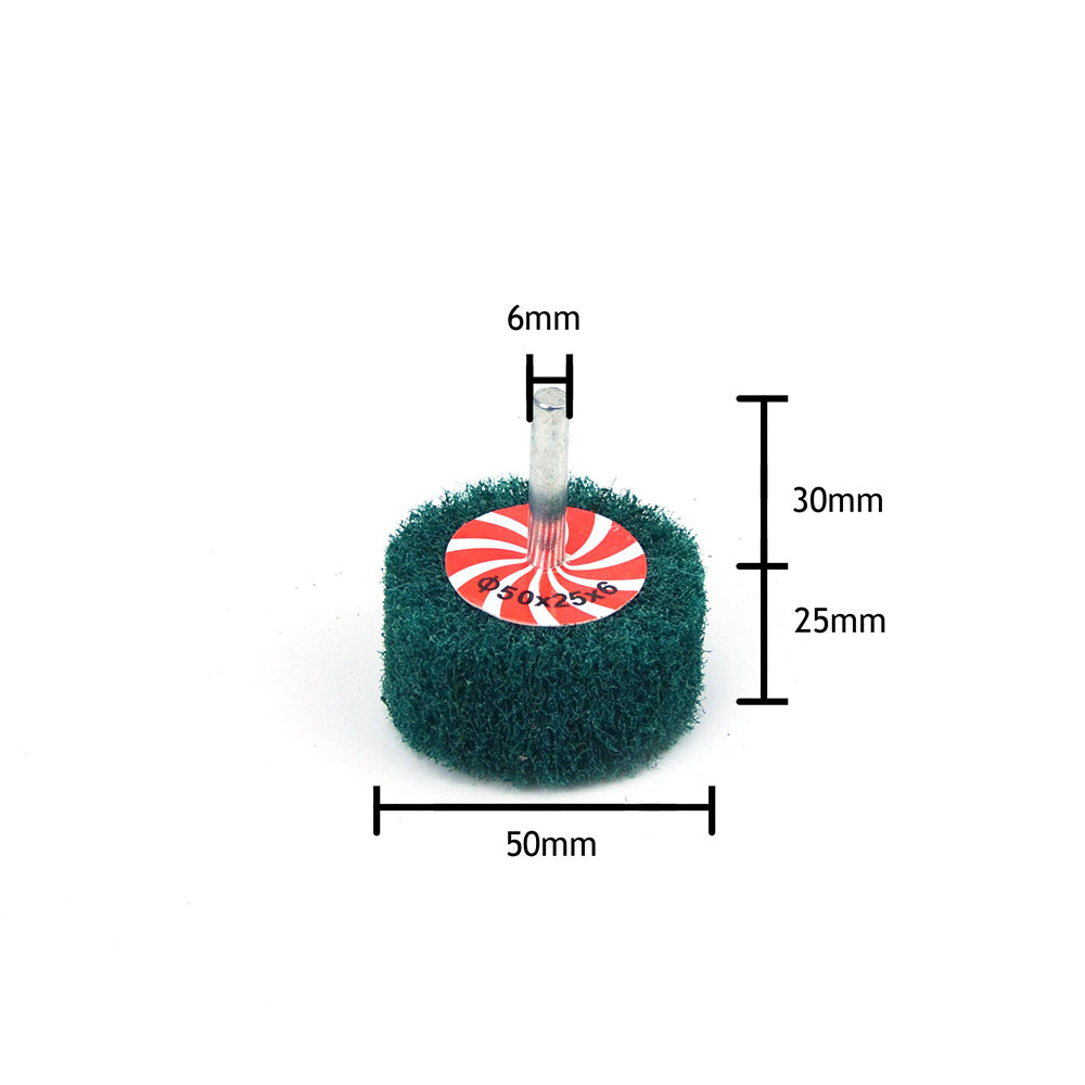 50mmx25mmx6mm Mounted Shank Cylinder Points Scouring Pad Flap Grinding Wheels, 120 Grit