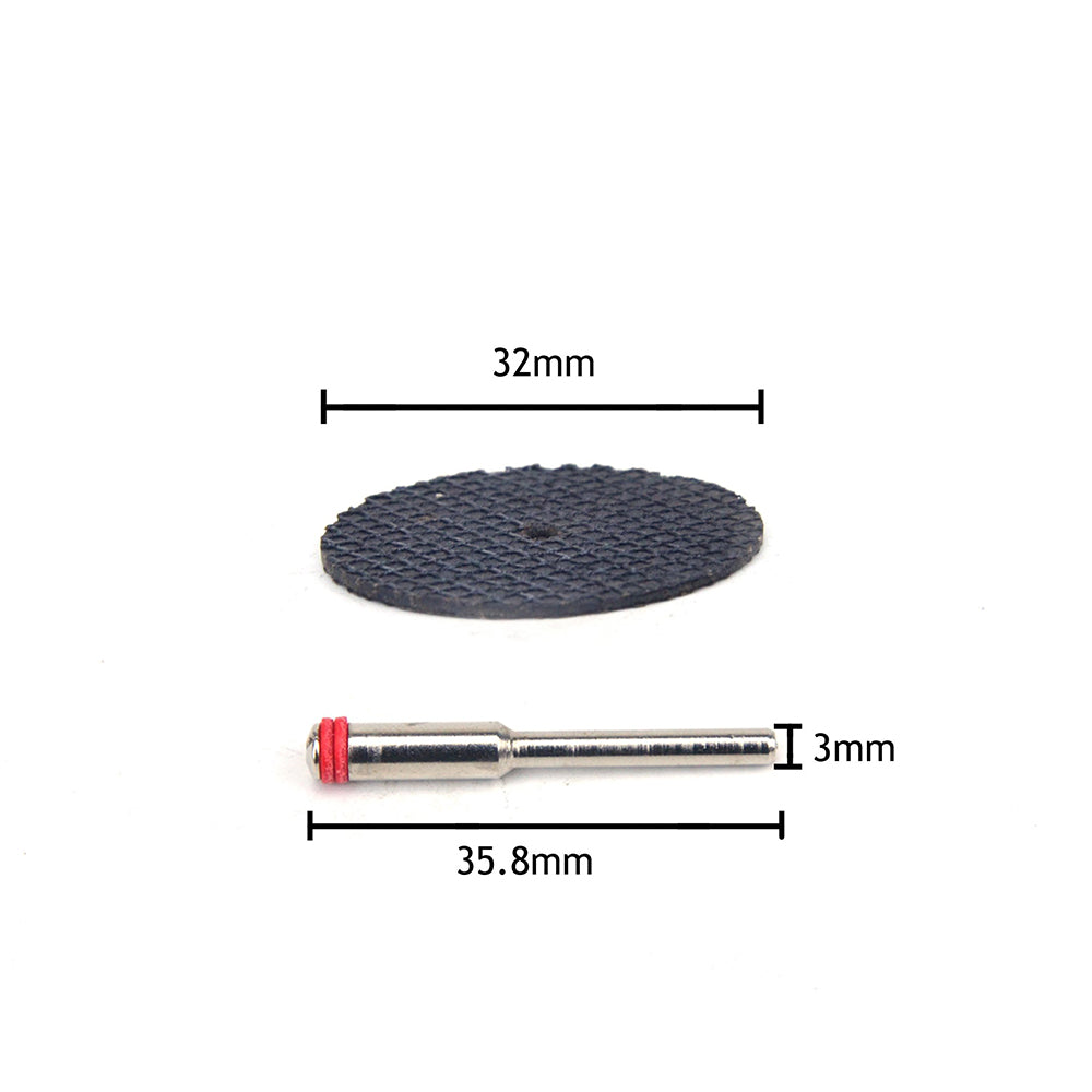 32mm Reinforced Fiberglass Cut Off Wheels Abrasive Cutting Tool Disc with Mandrel, 11pcs Set