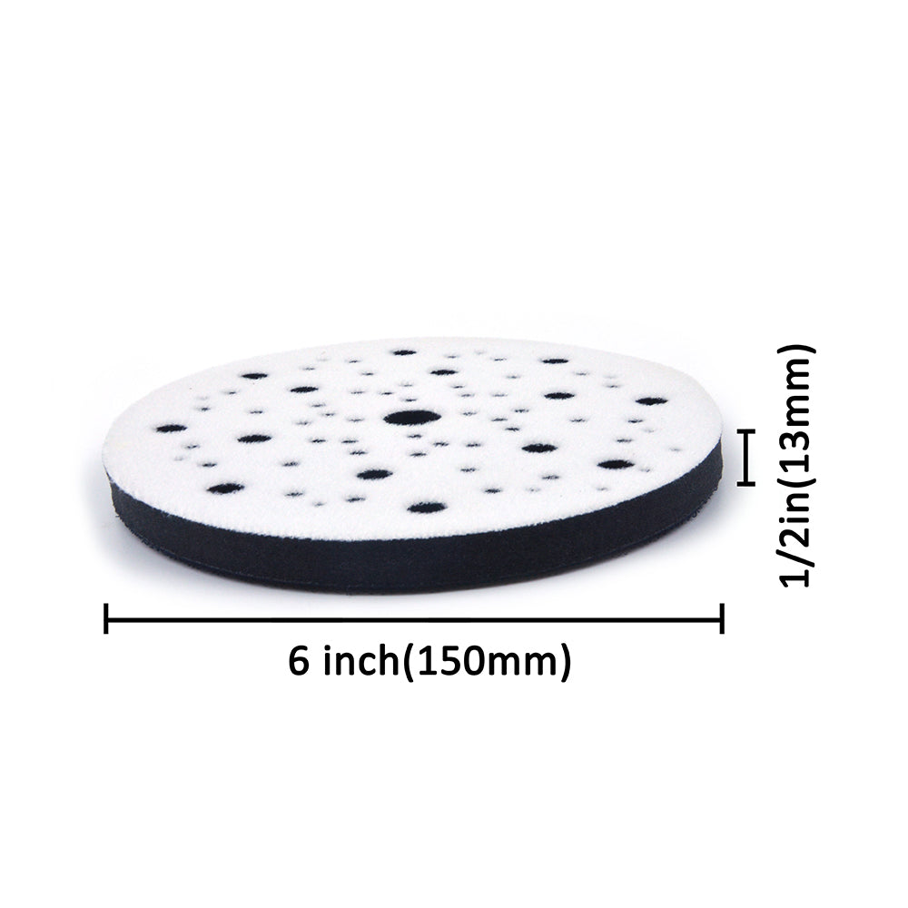 6" (150mm) 53-Hole Soft Sponge Dust-free Interface Buffer Backing Pads