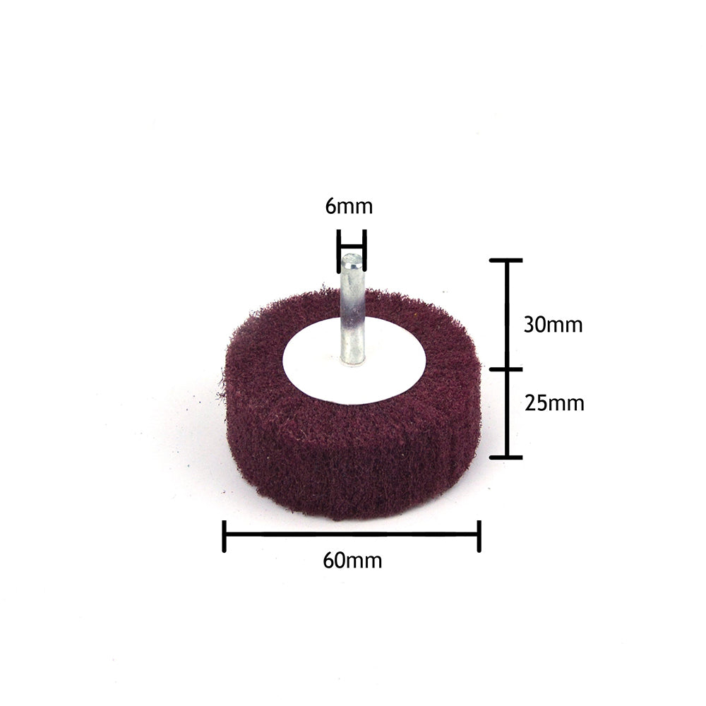 60mmx25mmx6mm Mounted Shank Cylinder Points Scouring Pad Flap Grinding Wheels, 320 Grit