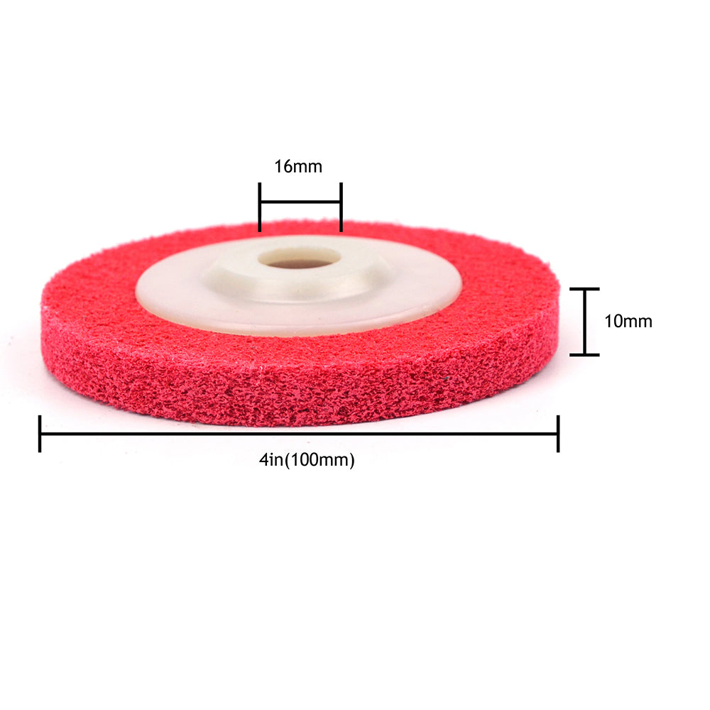 4" (100mm) x 10mm Nylon Fiber Buffing Polishing Wheel Sanding Disc for Angle Grinders, White Corundum