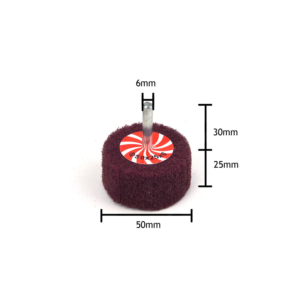 50mmx25mmx6mm Mounted Shank Cylinder Points Scouring Pad Flap Grinding Wheels, 320 Grit