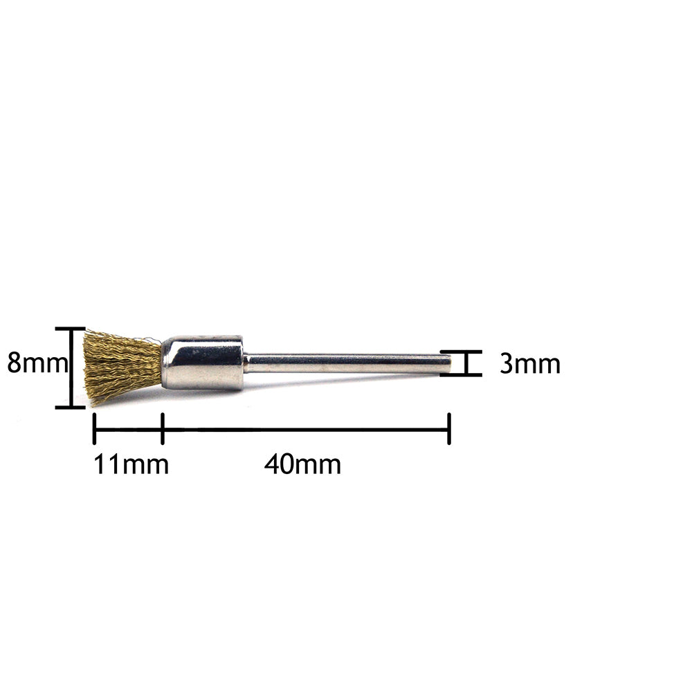 8mm x 3mm Mounted Shank Brass Wire End Brushes