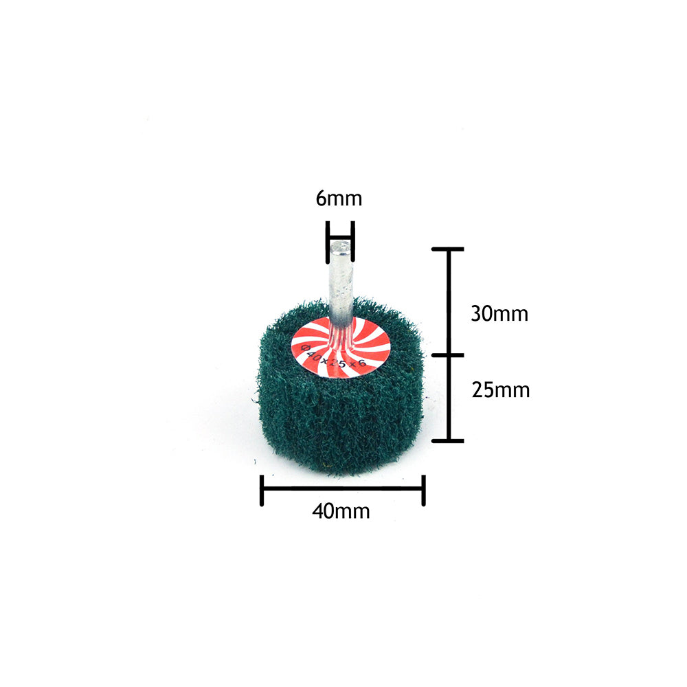 40mmx25mmx6mm Mounted Shank Cylinder Points Scouring Pad Flap Grinding Wheels, 120 Grit