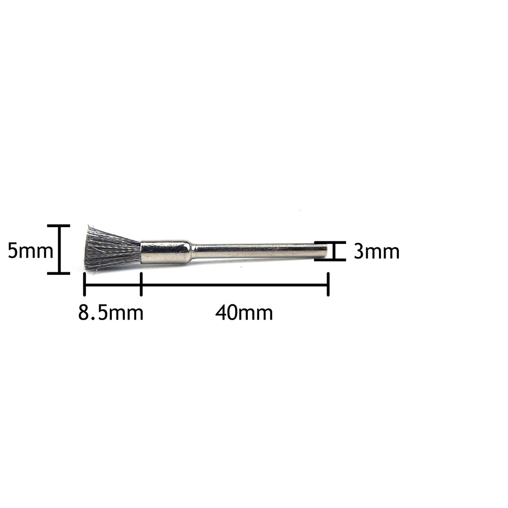 5mm x 3mm Mounted Shank Stainless Steel Wire End Brushes