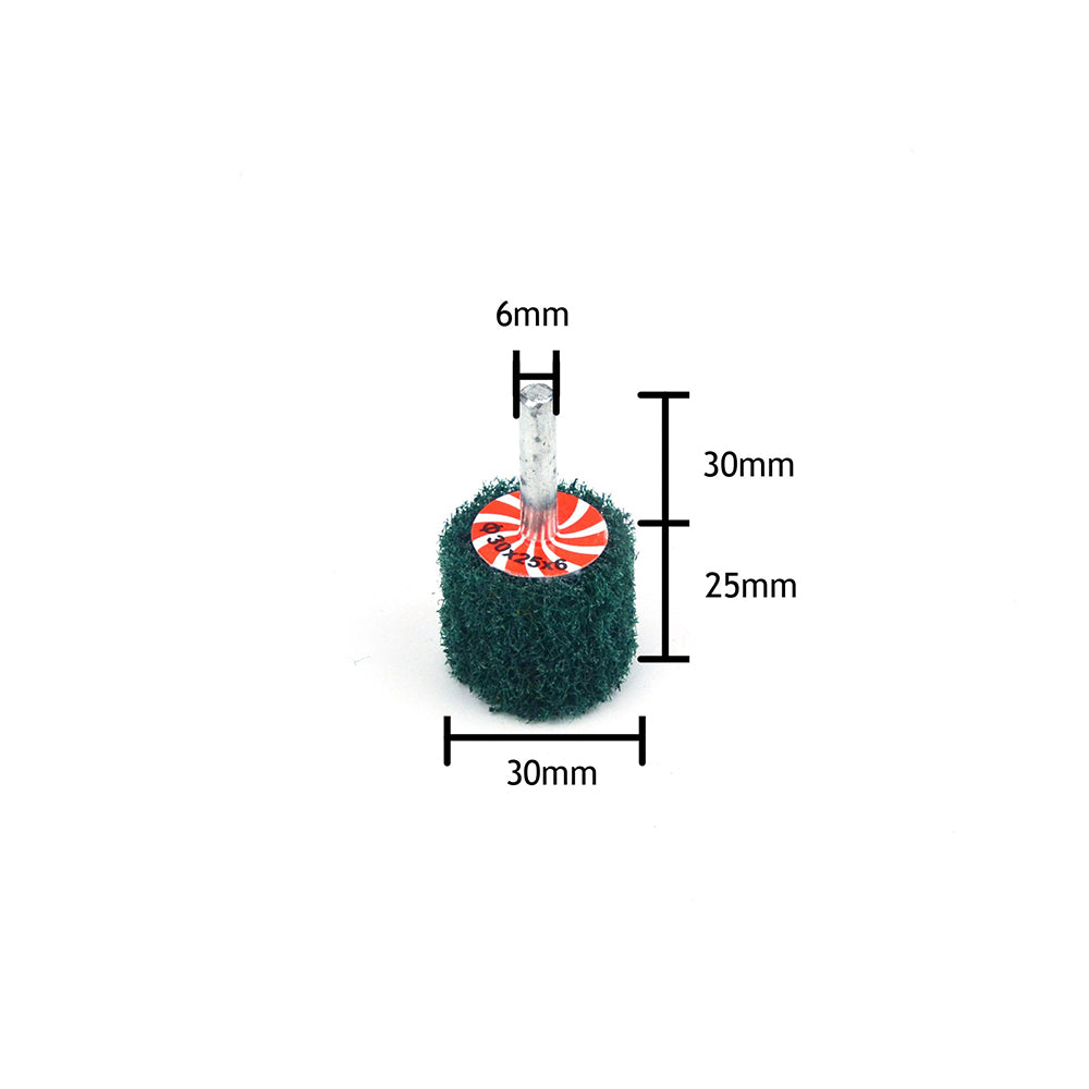 30mmx25mmx6mm Mounted Shank Cylinder Points Scouring Pad Flap Grinding Wheels, 120 Grit