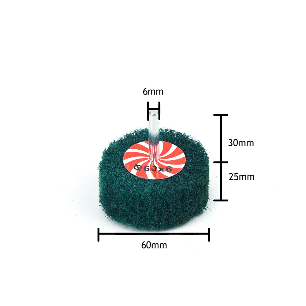 60mmx25mmx6mm Mounted Shank Cylinder Points Scouring Pad Flap Grinding Wheels, 120 Grit