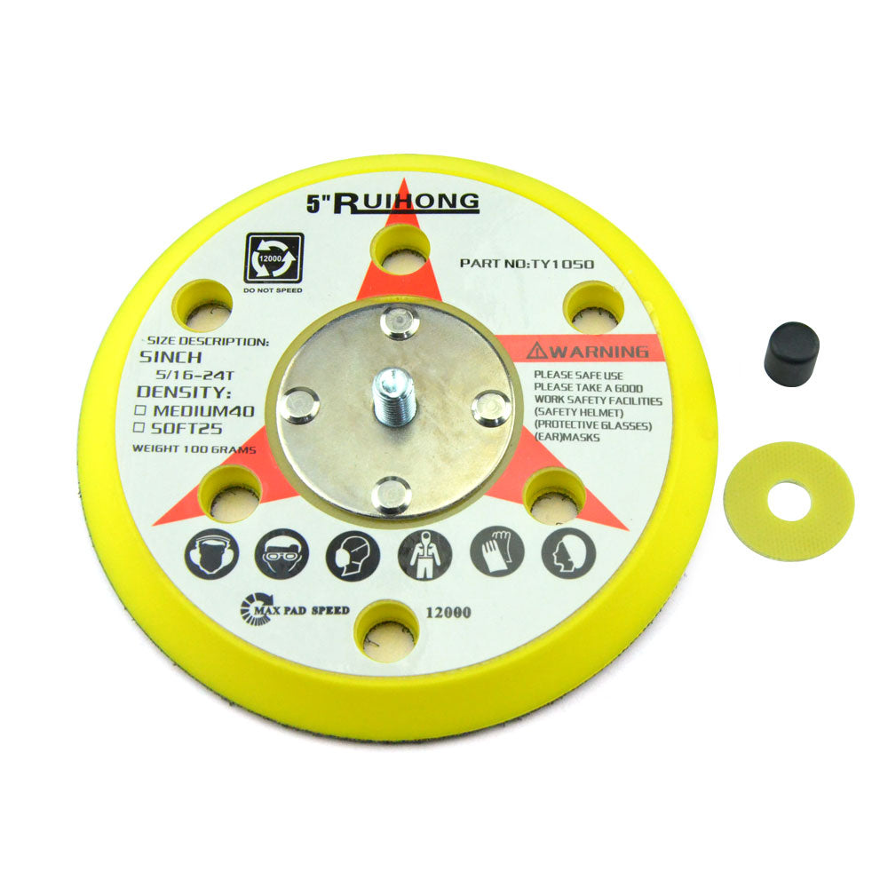 5" (125mm) x 5/16-24 Male 6 Holes Back-up Sanding Pads