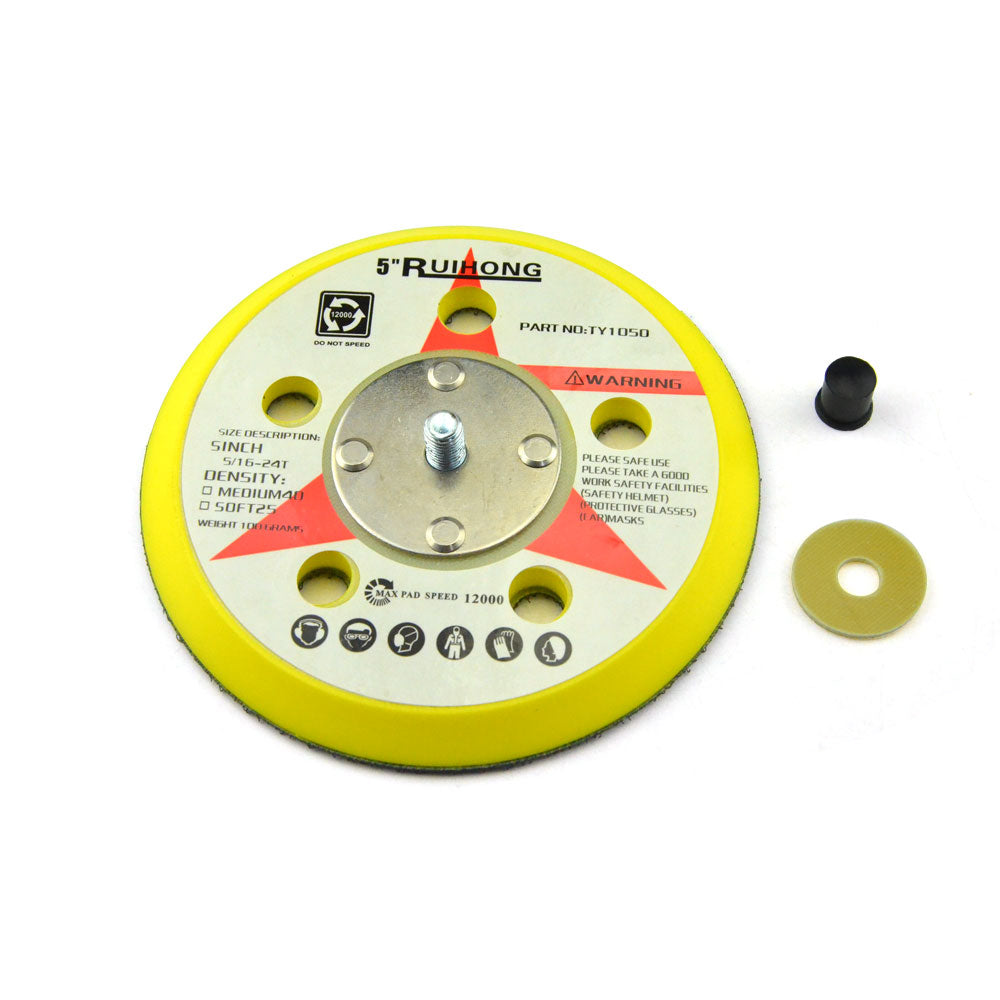 5" (125mm) x 5/16-24 Male 5 Holes Back-up Sanding Pads