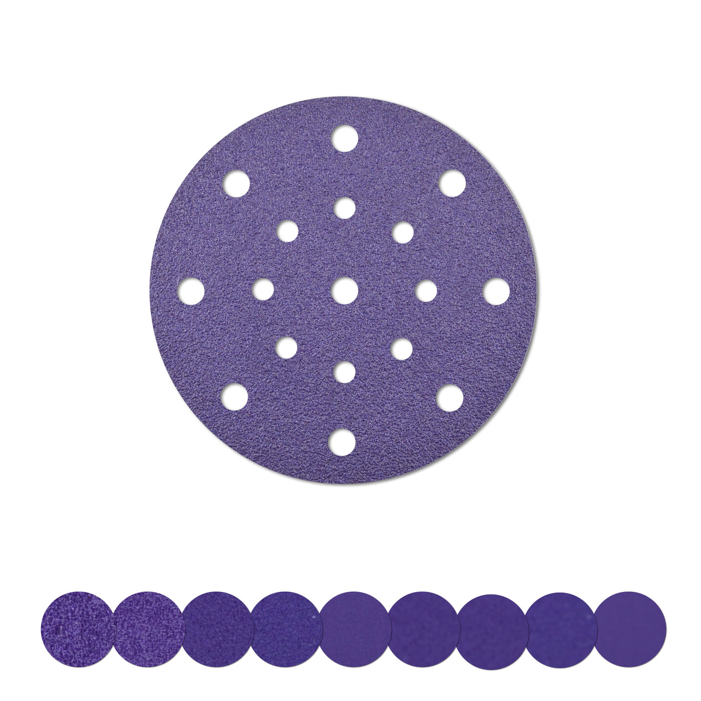 6 Inch 17-Hole Hook & Loop Purple Sanding Discs