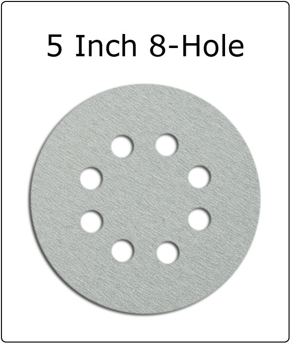 5 Inch White Dry 8 Holes Hook & Loop Sanding Discs