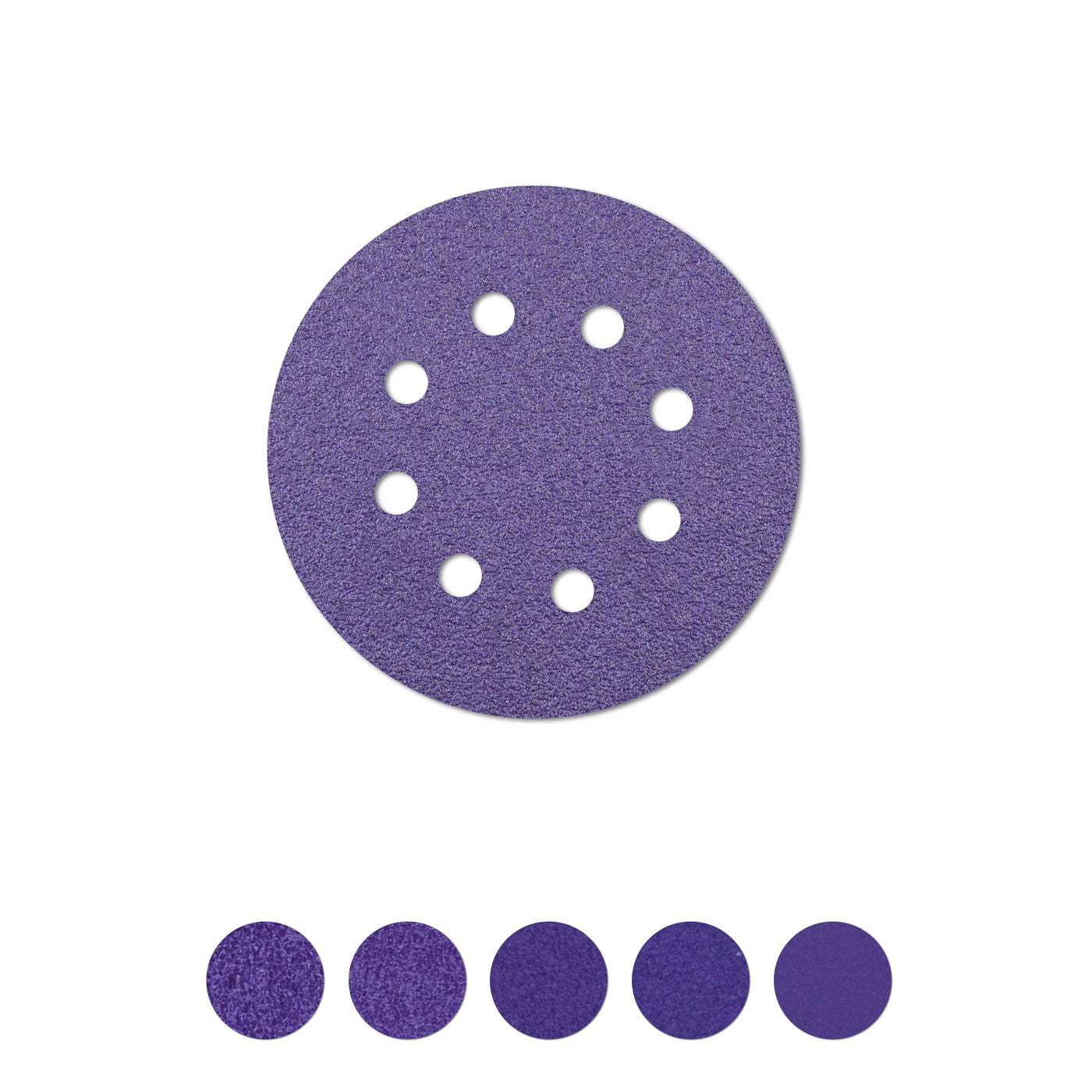 5 Inch 8-Hole Hook & Loop Purple Sanding Discs