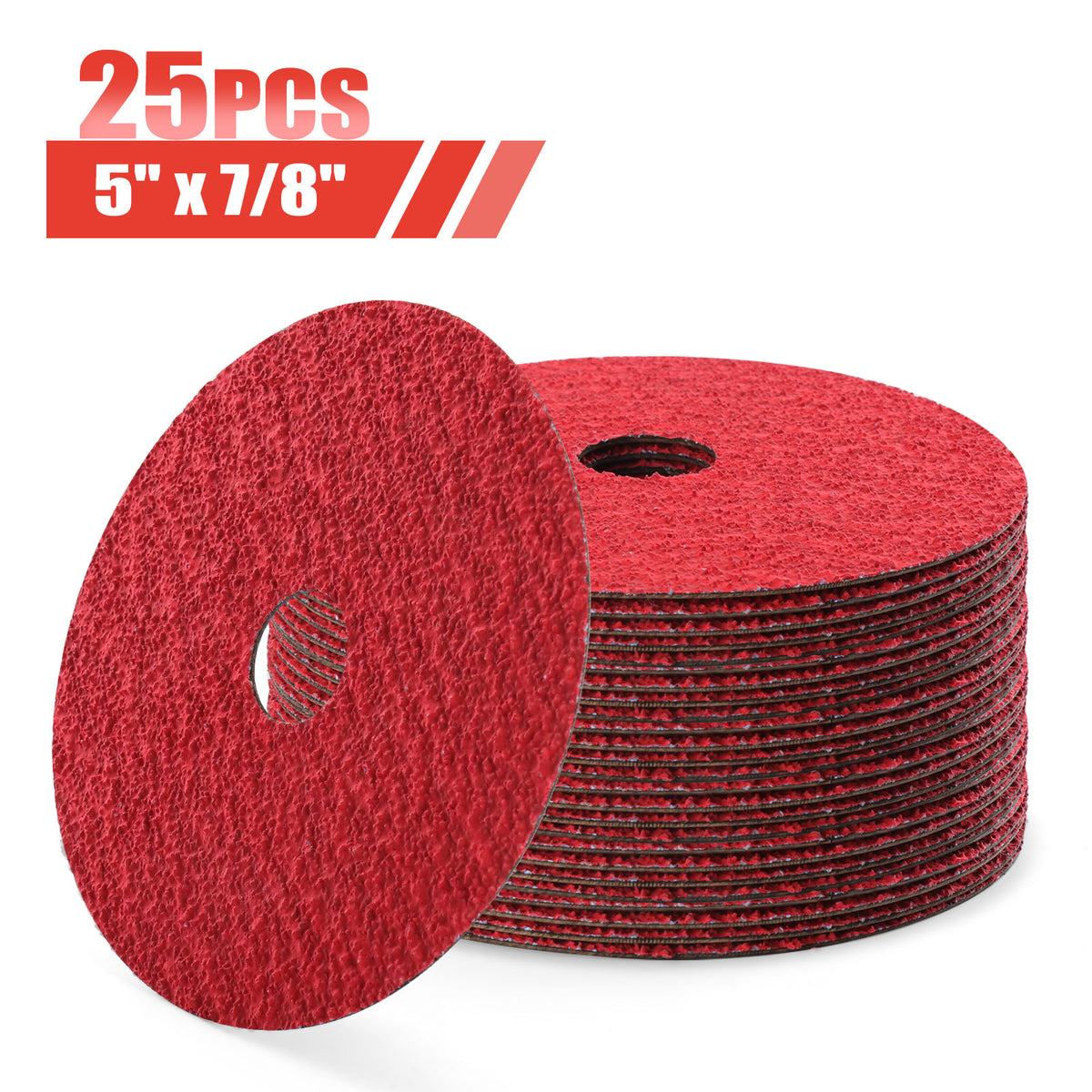 5" x 7/8" Ceramic Resin Fiber Sanding Discs