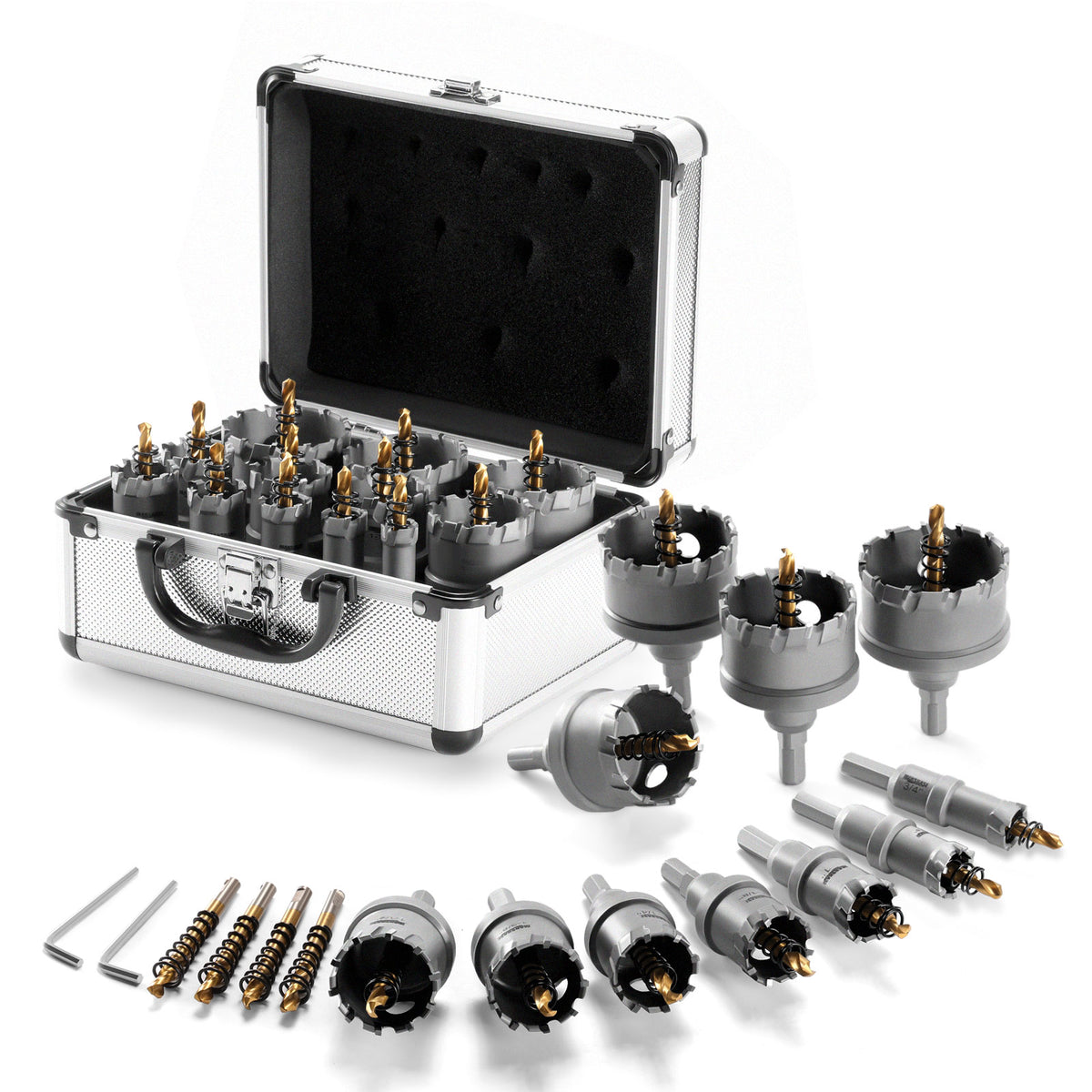 5/8"-2-1/4" Carbide Hole Saw Kit for Metal – 16Pcs/Box