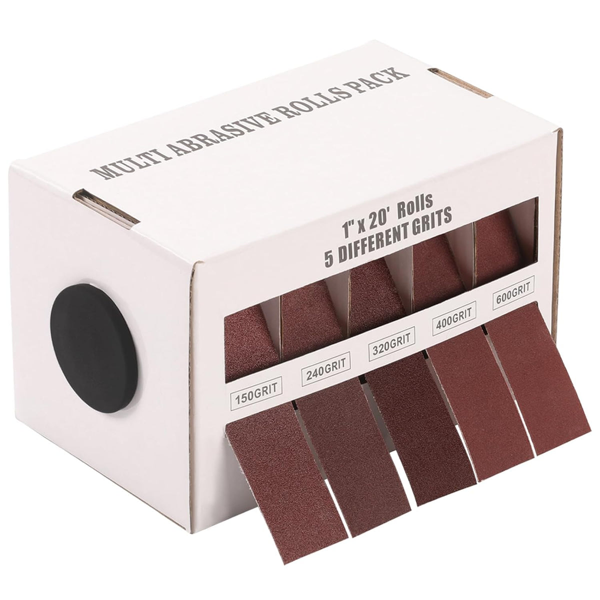 1" x 20' Aluminum Oxide Emery Cloth Roll with Dispenser