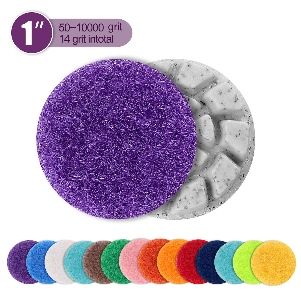 1" (25mm) Diamond Wet/Dry Hook & Loop Polishing Discs - 1 pc