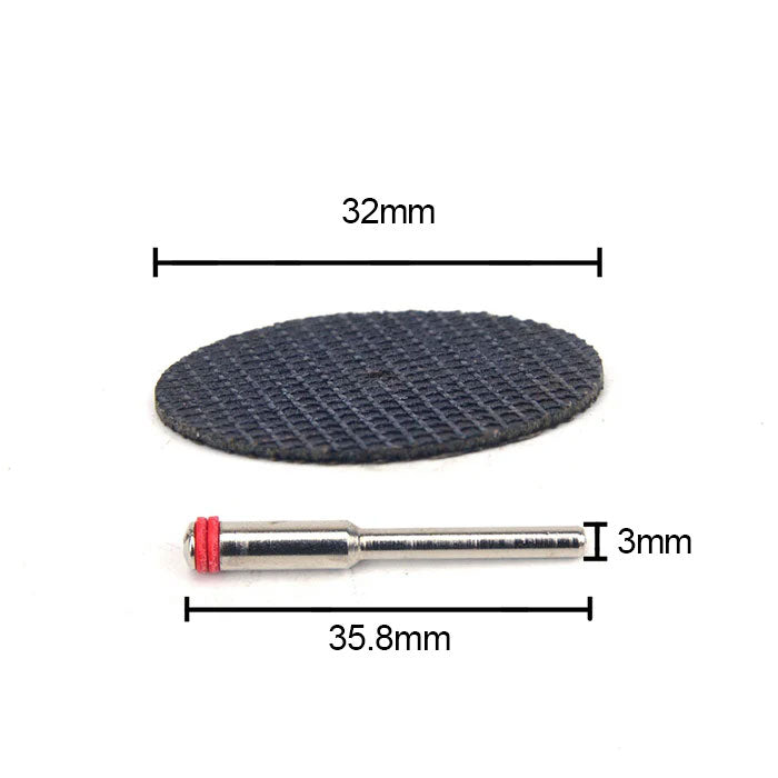 32mm Reinforced Fiberglass Cut Off Wheels Abrasive Cutting Tool Disc with Mandrel, 11pcs Set