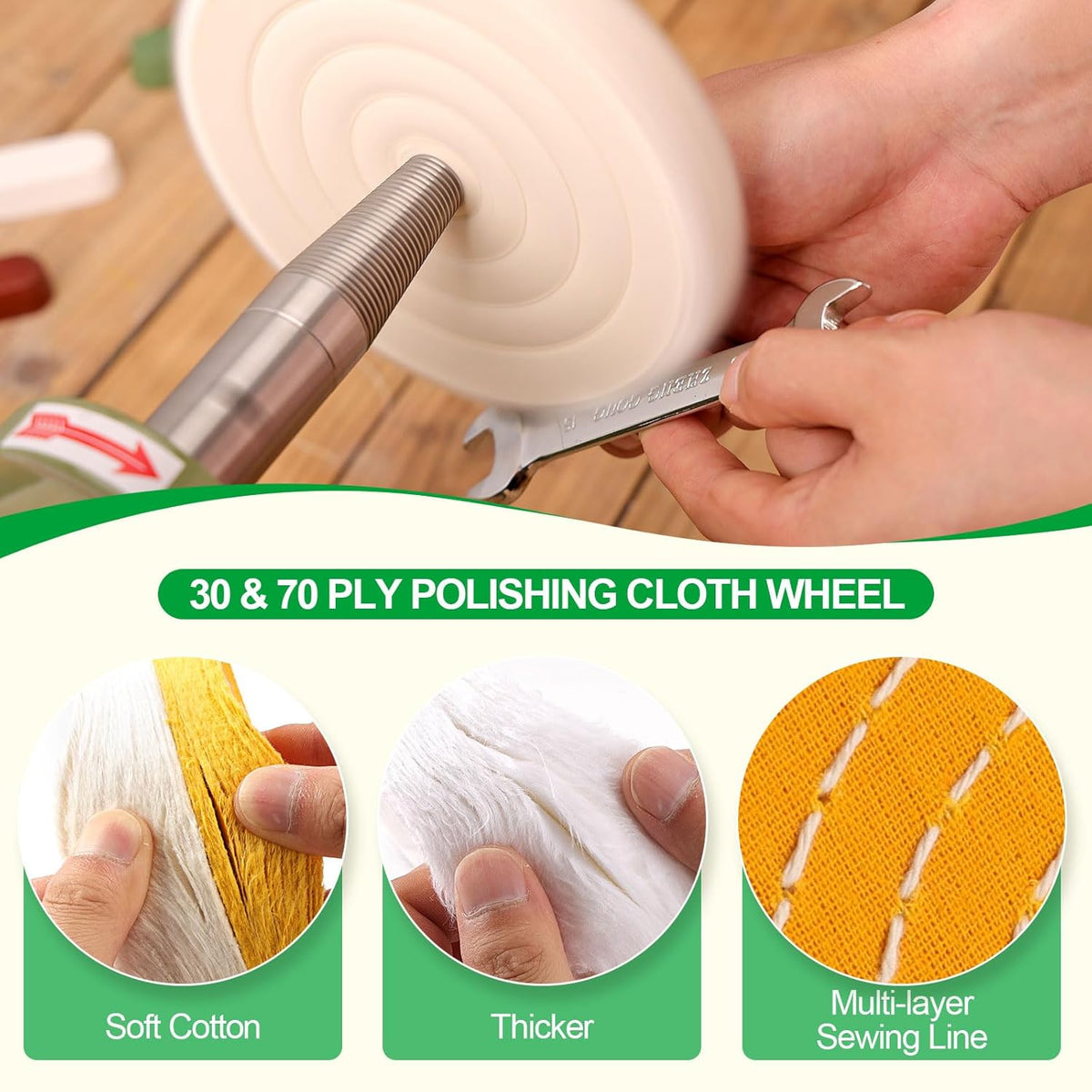 6PCS Polishing Wheels Kit for Bench Grinder with 5/8" Arbor Hole