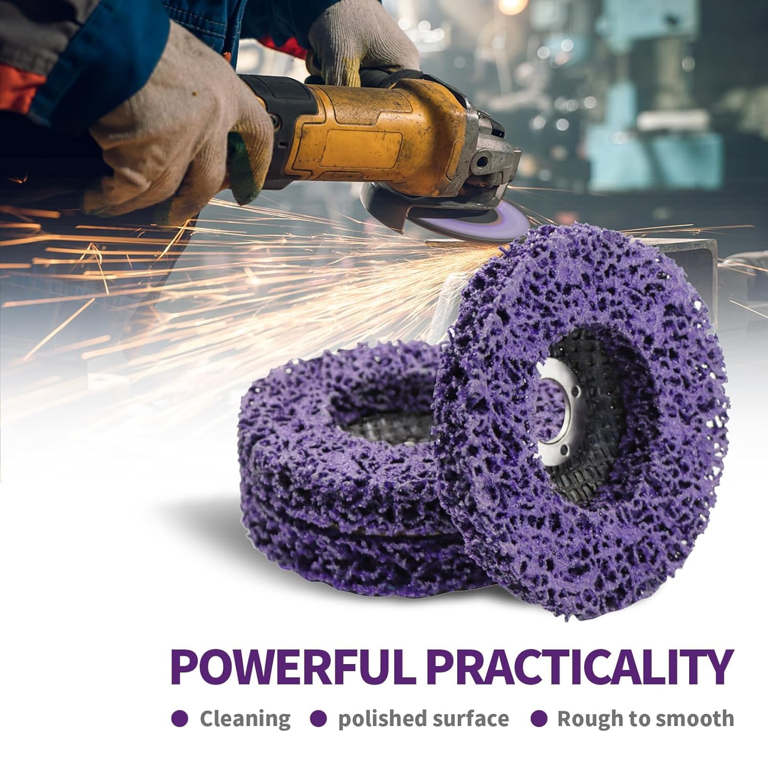 4" x 5/8" Roll Lock Strip and Clean Disc(Purple)