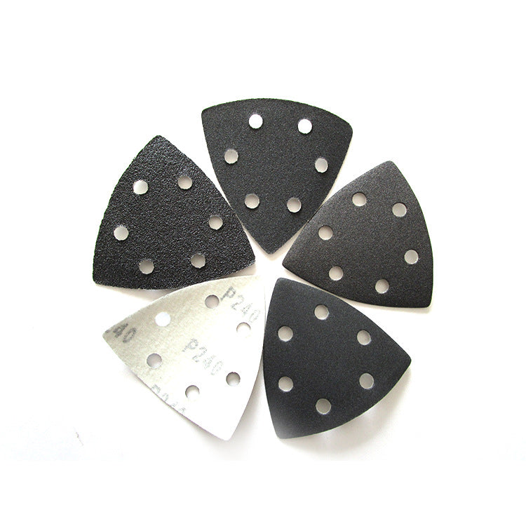 3.5" (90mm) 6 Holes Triangle Sanding Discs Hook and Loop Detail Sander Silicon Carbide Sandpaper