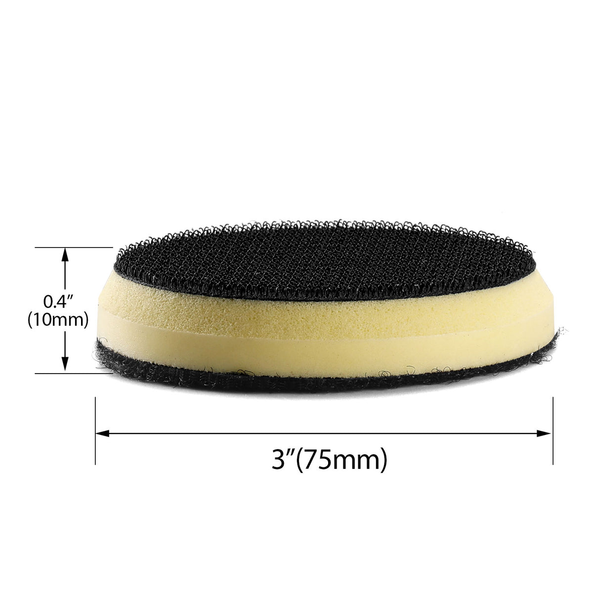 3" (75mm) Chamfering PU Foam Hook & Loop Surface Protection Interface Buffer Backing Pad