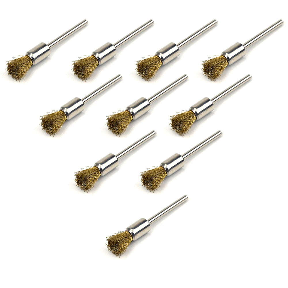 8mm x 3mm Mounted Shank Brass Wire End Brushes