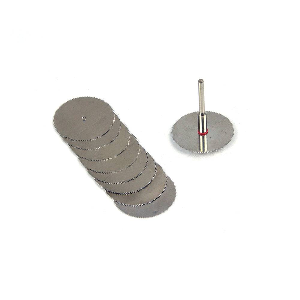 32mm Stainless Steel Mini Circular Saw Blades 3mm Screw Mandrel Cutting Discs for Dremel Rotary Tools, 11pcs Set