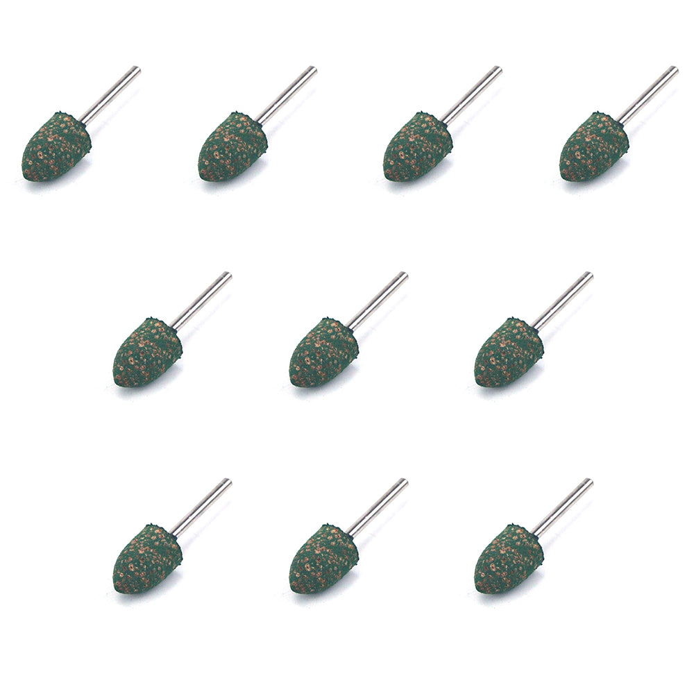 12mm x 3mm Mounted Shank Sesame Rubber Polishing Points Buffing Heads, Conical