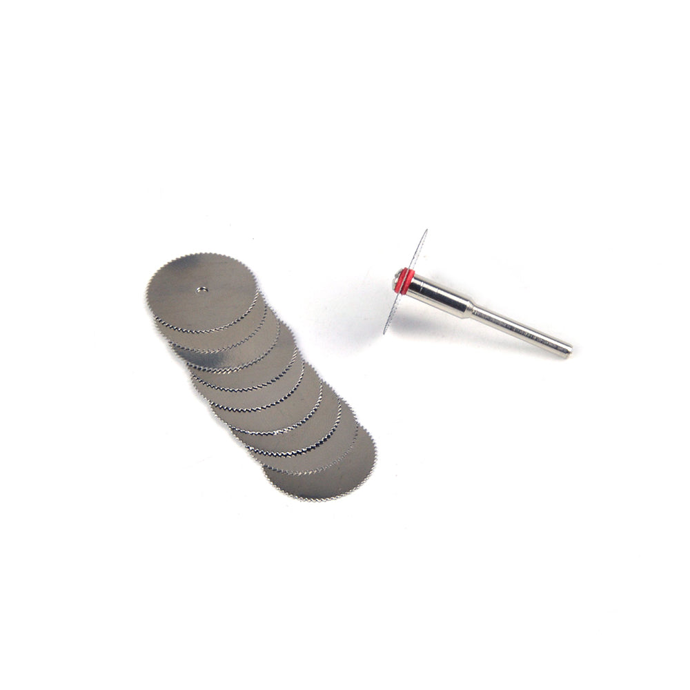 22mm Stainless Steel Mini Circular Saw Blades 3mm Screw Mandrel Cutting Discs for Dremel Rotary Tools, 11pcs Set