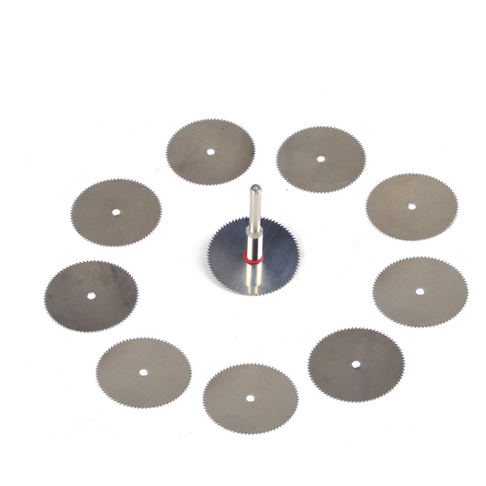 25mm Stainless Steel Mini Circular Saw Blades 3mm Screw Mandrel Cutting Discs for Dremel Rotary Tools, 11pcs Set