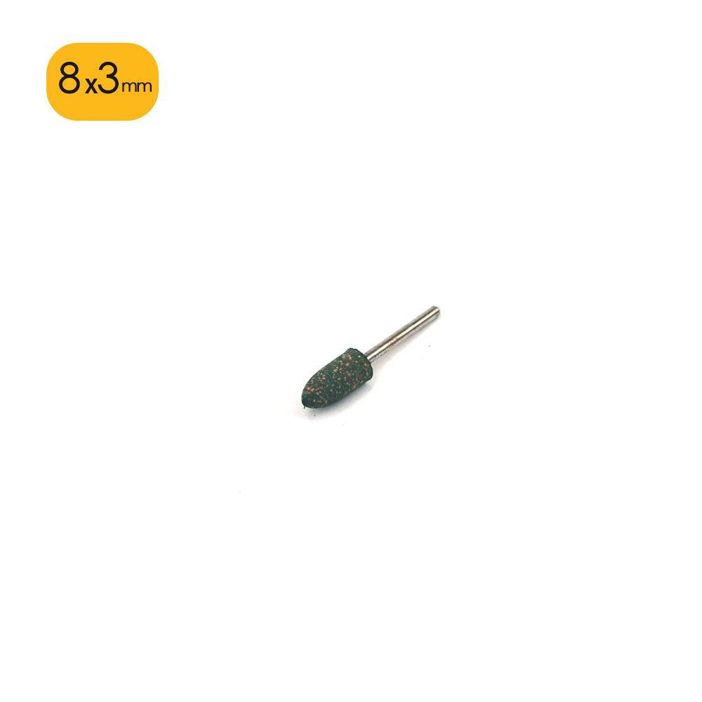 8mm x 3mm Mounted Shank Sesame Rubber Polishing Points Buffing Heads, Conical