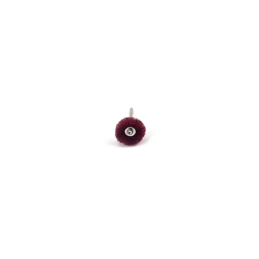 1" (25mm) x 3mm Mounted Shank Scouring Points Buffing Wheels, Red, Fine