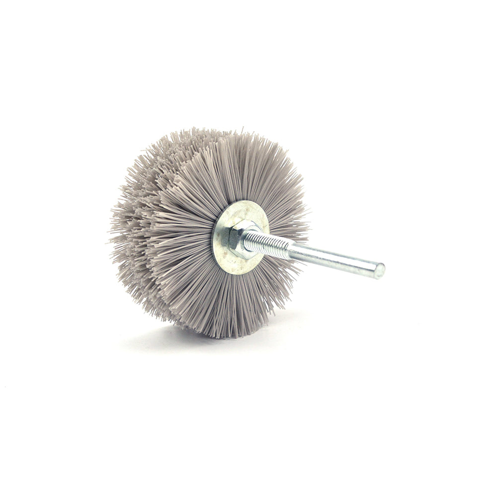600 Grit 6mm Shank Mounted Nylon Wire Grinding Flower Head Wheel Brush for Woodworking