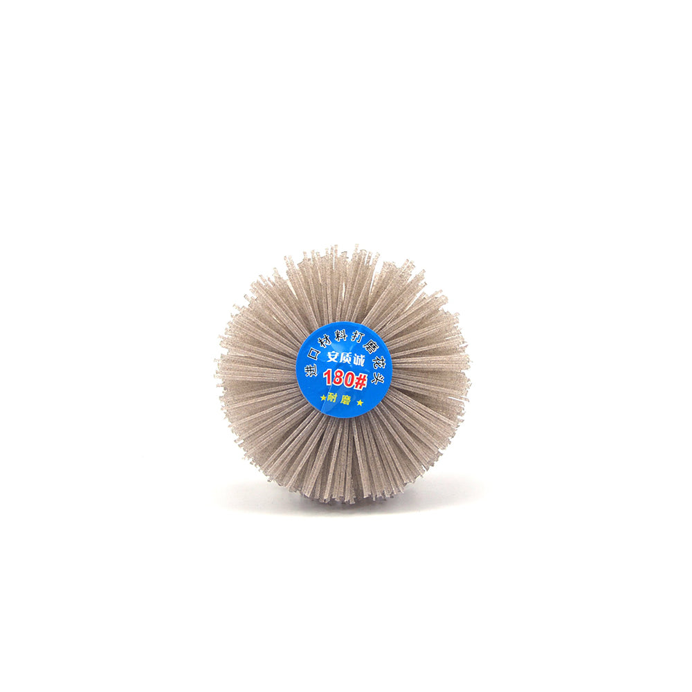 180 Grit 6mm Shank Mounted Nylon Wire Grinding Flower Head Wheel Brush for Woodworking