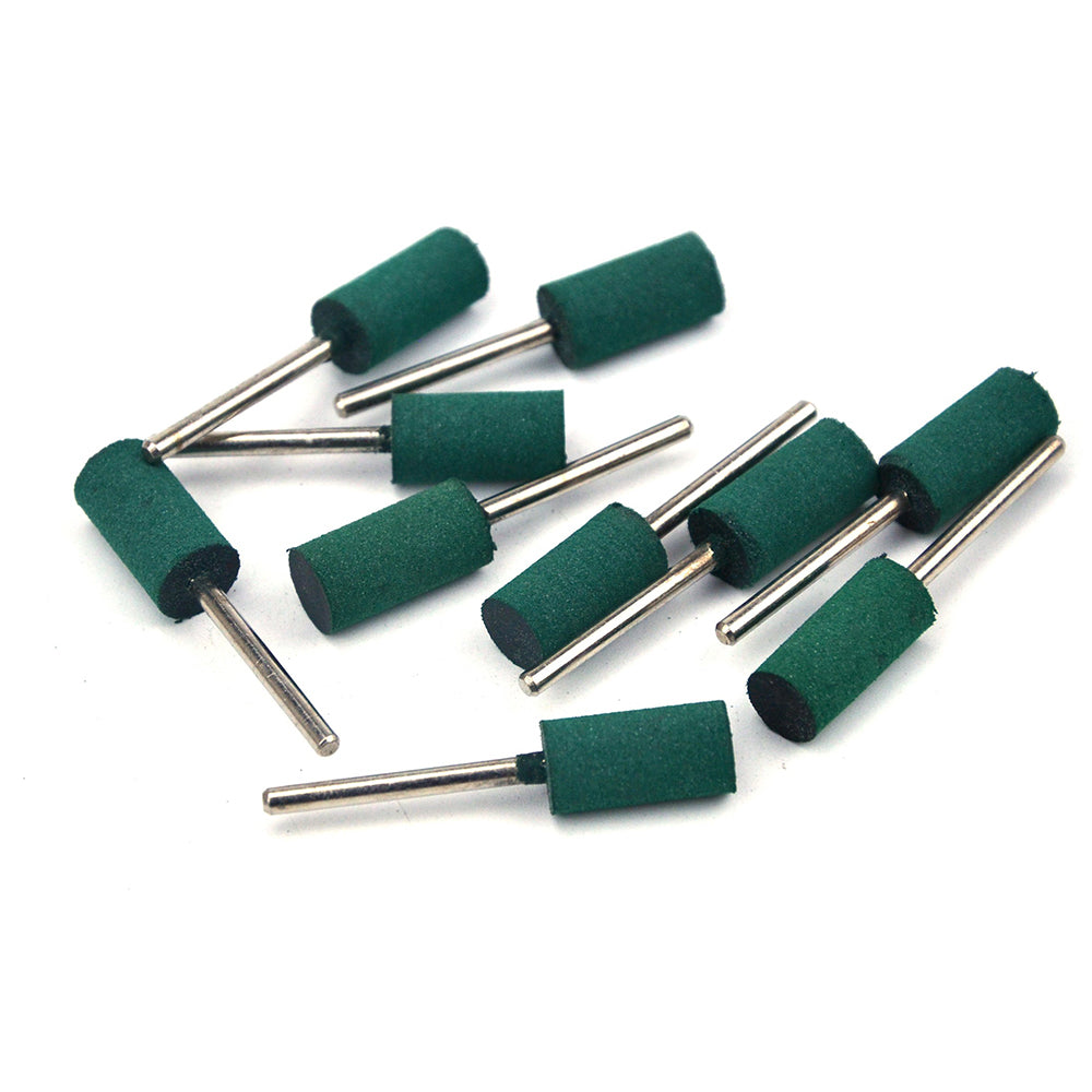 10mm x 3mm Mounted Shank Rubber Polishing Points Buffing Heads, Cylindrical