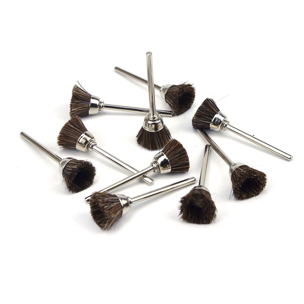 16mm x 3mm Mounted Shank Horse Bristle Taper Cup Wheel Brushes