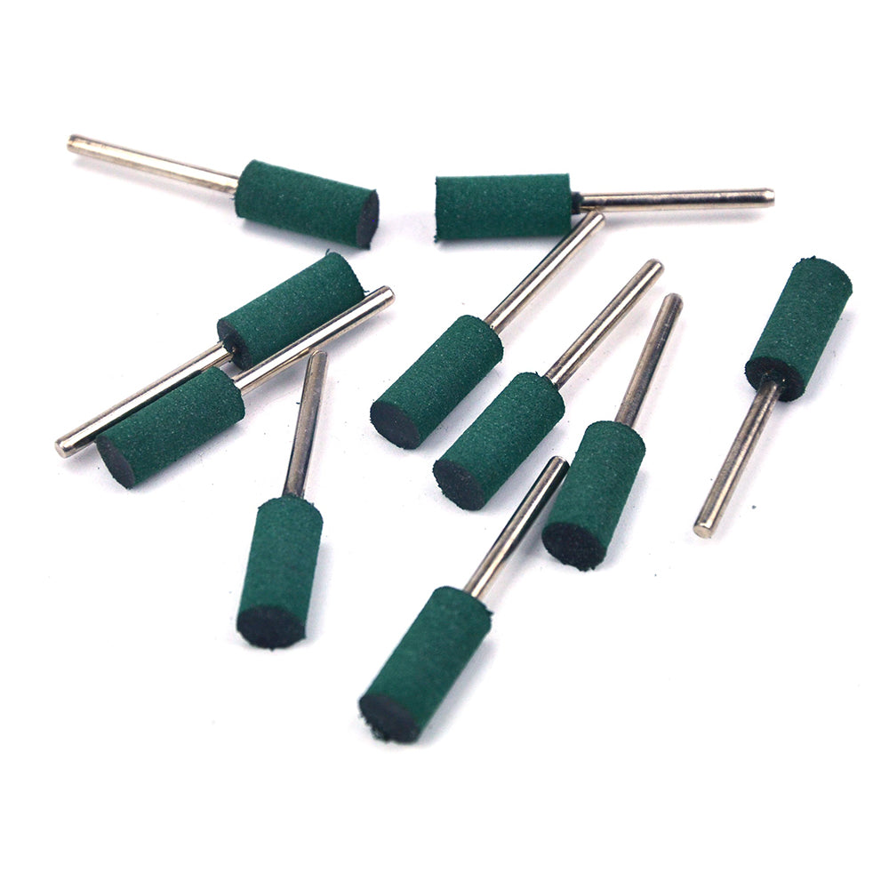 8mm x 3mm Mounted Shank Rubber Polishing Points Buffing Heads, Cylindrical