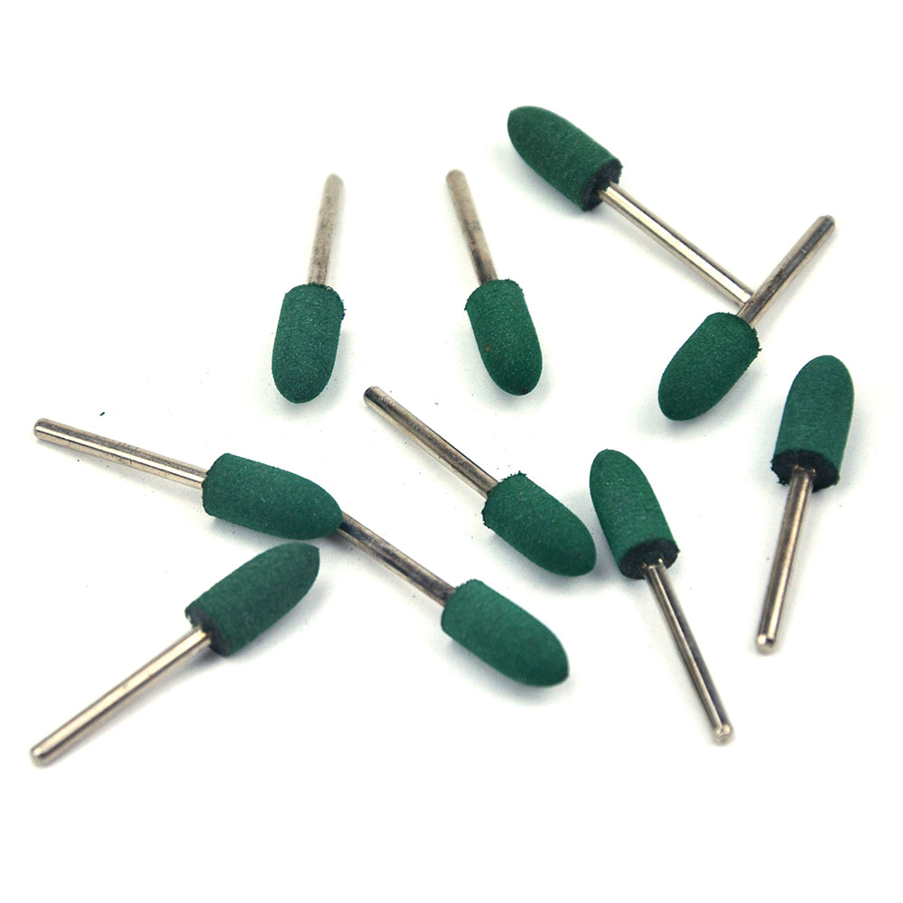 8mm x 3mm Mounted Shank Rubber Polishing Points Buffing Heads, Conical
