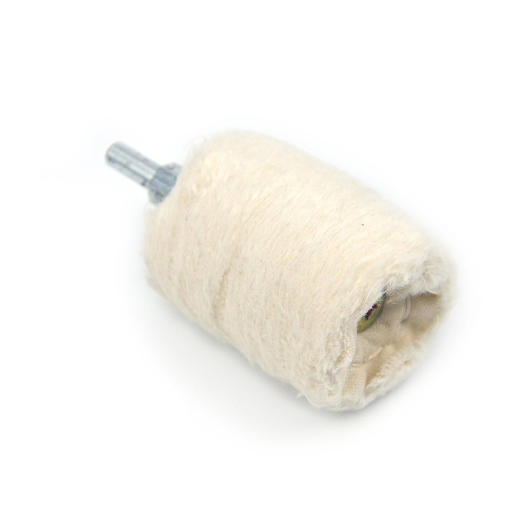 40x40mm x 6mm Shank Mounted Cotton Buffing Wheels, Cylindrical