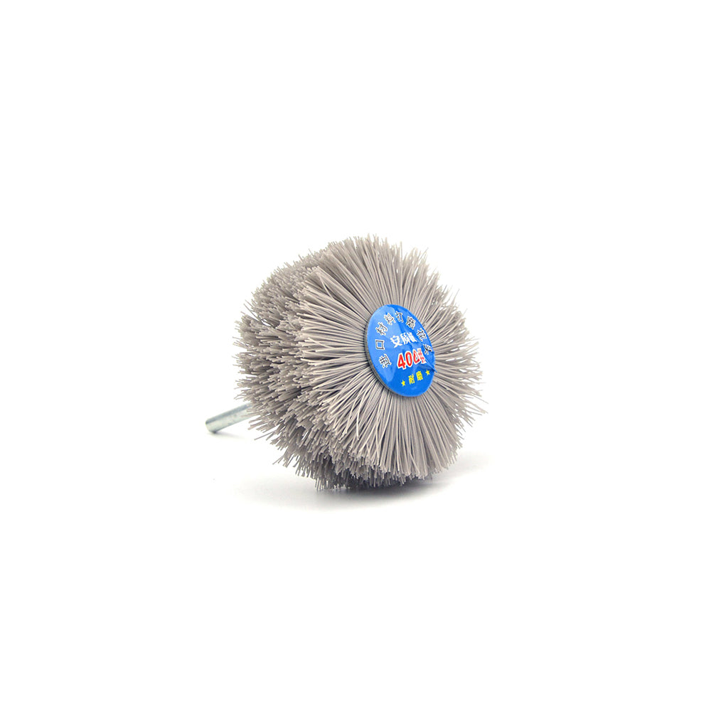 400 Grit 6mm Shank Mounted Nylon Wire Grinding Flower Head Wheel Brush for Woodworking