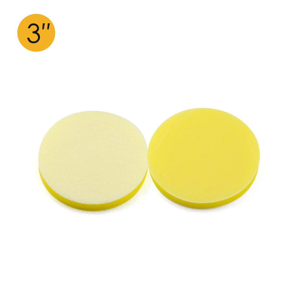 3" (75mm) Soft Sponge Yellow Flat Hook & Loop Surface Protection Interface Buffer Backing Pad