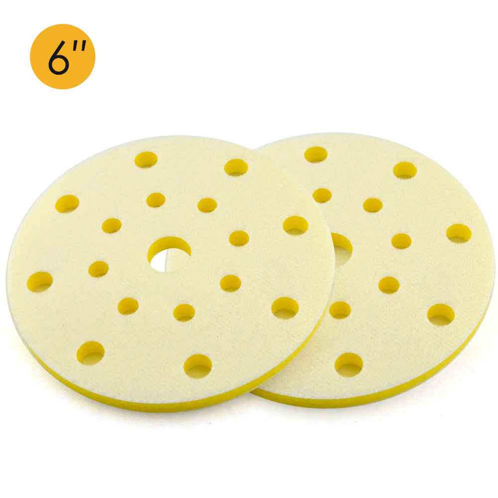 6" (150mm) 17-Hole Soft Sponge Double Faced Velvet Hook & Loop Surface Protection Interface Buffer Backing Pad