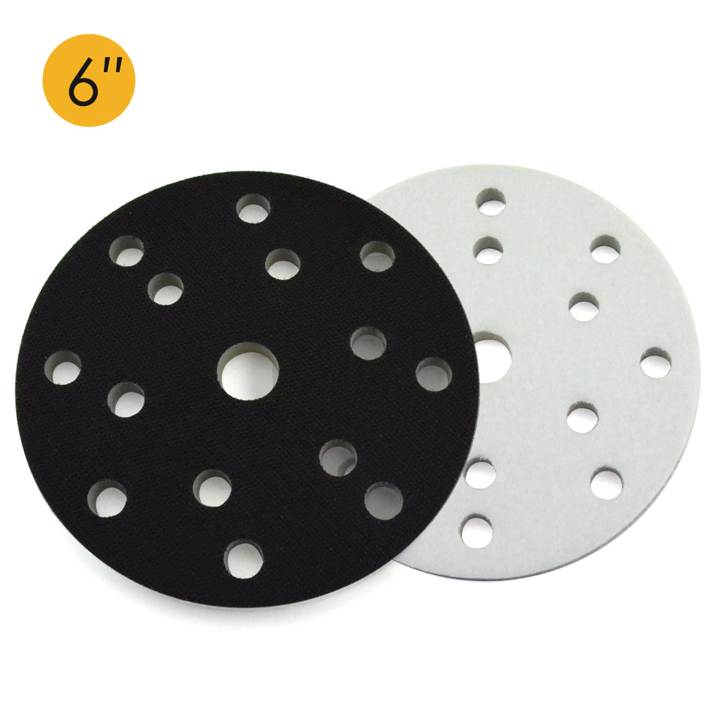 6" (150mm) 15-Hole High Density(Stiff) Sponge Hook & Loop Surface Protection Interface Pad