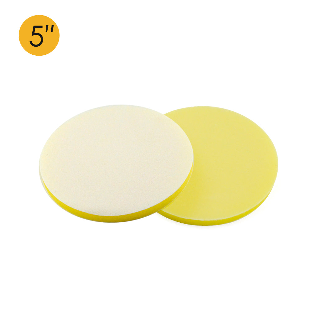 5" (125mm) Soft Sponge Yellow Flat Hook & Loop Surface Protection Interface Buffer Backing Pad